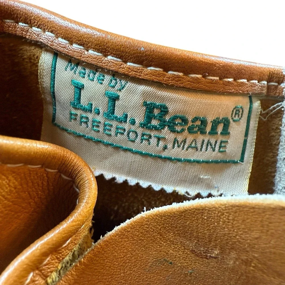 Vintage LL Bean Maine Hunting Shoe 70's‎ 80's USA Made Leather Brown Tan Size 8